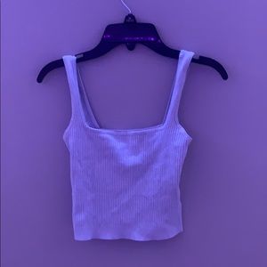 baby blue square neck tank top